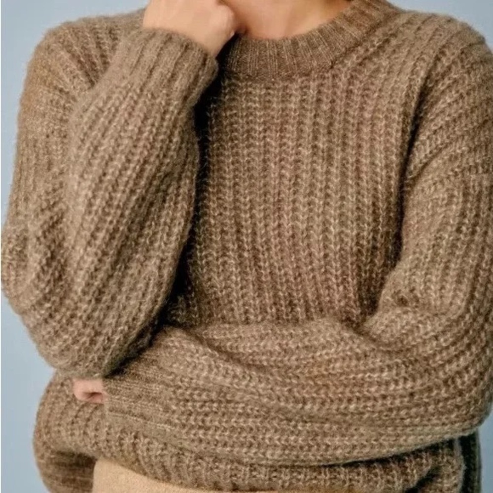 Sezane Taupe Knit Sweater